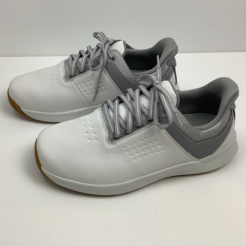 Orthofeet 28002 Mens 9.5 4E X-Wide White Grey Leather Orthopedic Walking Shoes